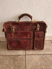 Cartella In Pelle - Borsa In Pelle Di Classe Per U