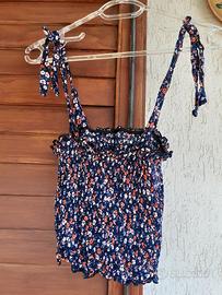 Top e gonna completo a fiori, taglia S
