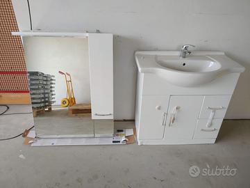 mobiletto bagno lavandino specchiera