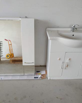 mobiletto bagno lavandino specchiera