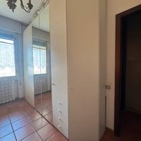 Armadio legno bianco con specchio e cassetti