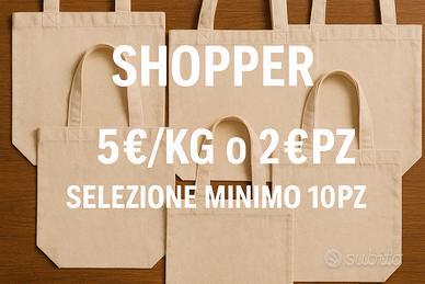 SHOPPER BAG IN COTONE – USO O RIVENDITA