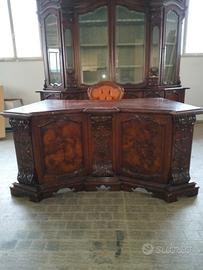 scrivania con libreria anni '70