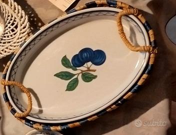 pirofila ceramica con cestino e set dessert vetro 