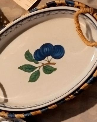 pirofila ceramica con cestino e set dessert vetro 