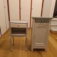 Coppia comodini decappati grigio