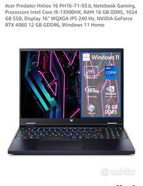 Acer Predator Helios 16”