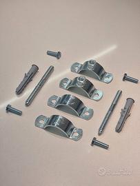 Collari zincati per tubo 1" con viti e tasselli