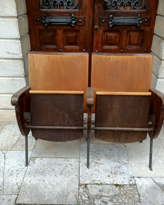 Sedie vintage da cinema in legno