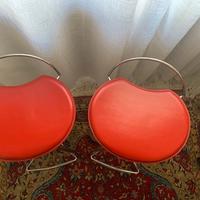 Coppia sgabelli Cattelan Italia in pelle rossa