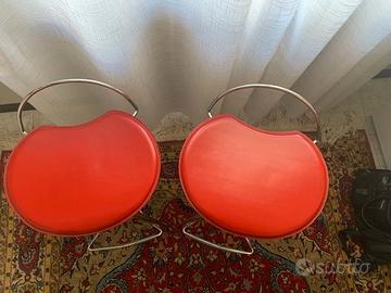 Coppia sgabelli Cattelan Italia in pelle rossa