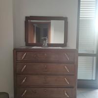 Antico Comò Cassettiera con piano in marmo e specc