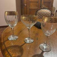 Servizio 24 bicchieri vintage bordo oro