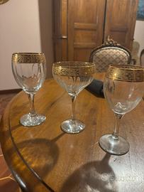 Servizio 24 bicchieri vintage bordo oro