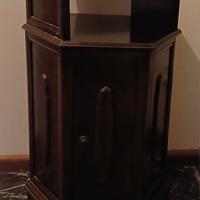 MOBILETTO/TAVOLINO ESAGONALE IN LEGNO DI NOCE
