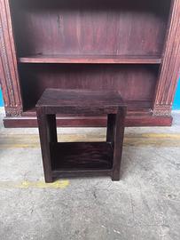 Tavolino in Legno Massello Mogano con Ripiano