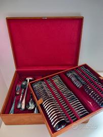 Servizio di posate in argento 800 vintage 77 pezzi