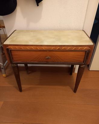 2 comodini e cassettiera  legno / radica