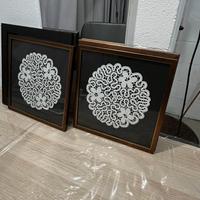 Pizzo fatto a mano in cornice