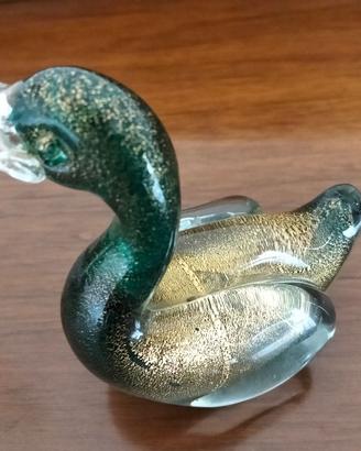 piccola anatra in vetro di murano