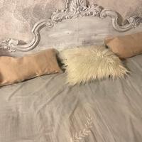 Testata letto legno intagliato shabby