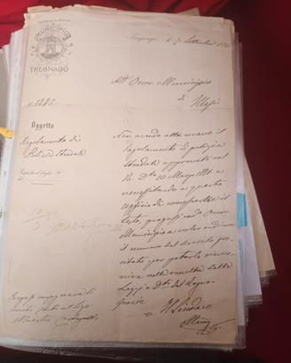 lettera 1891 Municipio Illari