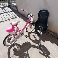 Bici x bambina, e sedile porta bimbi