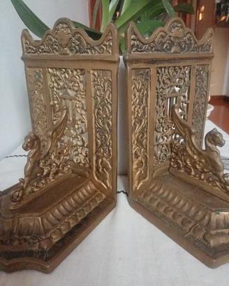 Coppia di fermalibri vintage