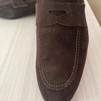 Scarpe mocassini marroni scamosciati