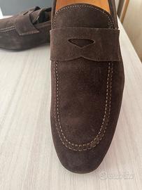 Scarpe mocassini marroni scamosciati