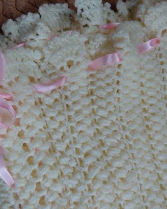 coperta culla in lana bianca