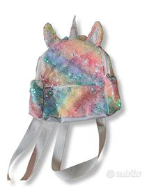 Zainetto unicorno, multicolor con paillettes - 26x