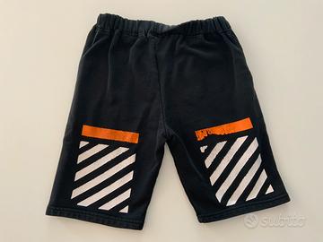 Bermuda Shorts Off-White Neri con Grafiche