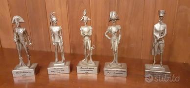 6 statue d'epoca in peltro arma dei carabinieri 
