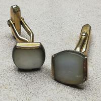 VINTAGE  GEMELLI PLACCATI IN ORO – MADREPERLA