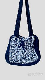 🧶 Borsa a spalla crochet bicolore