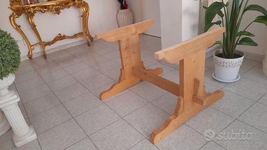 base per tavolo in legno (pino) massello, nuovo