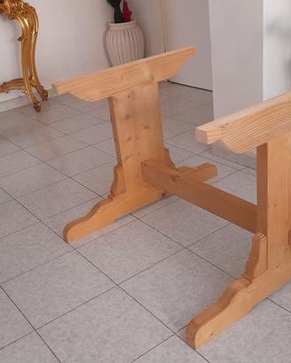 base per tavolo in legno (pino) massello, nuovo