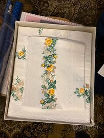 Set completo matrimoniale corredo 100% cotone