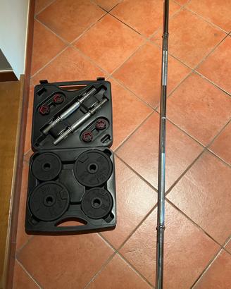 Kit pesi 40kg Domyos 28mm con valigetta