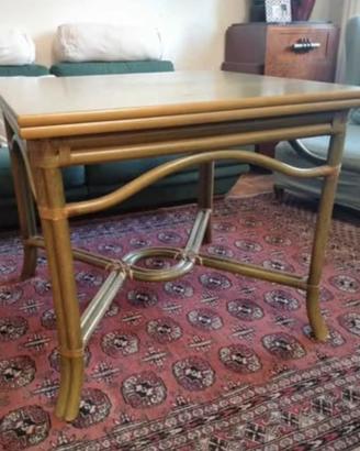 Tavolo allungabile vintage legno e bambù