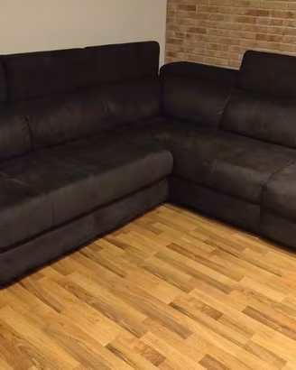 Divano letto angolare con pouf contenitore destro