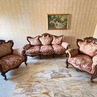 Salotto Classico Vintage – Divano + 2 Poltrone