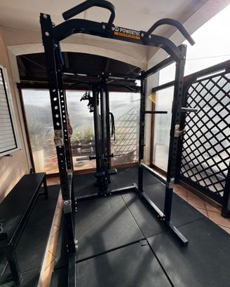 Full Rack Powertec + Lat machine + accessori