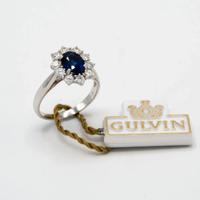 Anello G U L V I N oro bianco 18kt zaffiro A.168