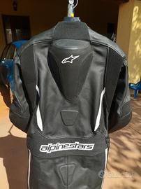 tuta moto 54 alpinestars intera in pelle 