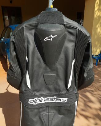 tuta moto 54 alpinestars intera in pelle 