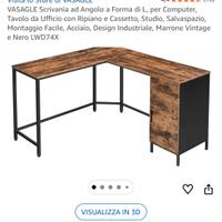 Scrivania ad Angolo a L Vasagle stile industrial
