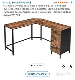 Scrivania ad Angolo a L Vasagle stile industrial