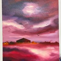 Quadro ad olio su tela M. Arseni 50x70 paesaggio